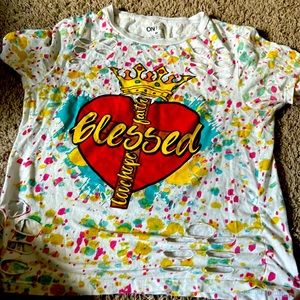 Pokadot shirt with holes